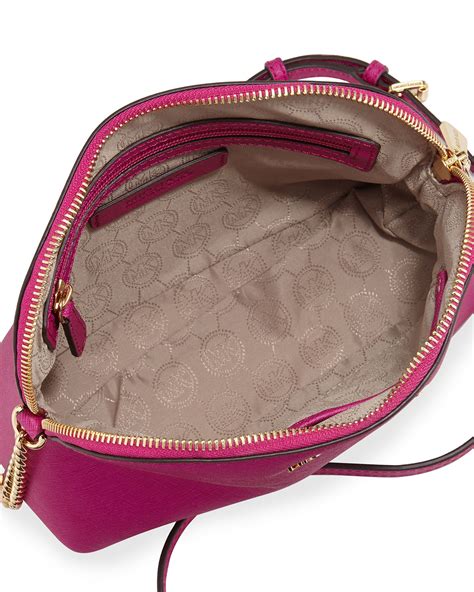 michael kors jet set small flat crossbody - soft pink|Michael Kors woven crossbody bag.